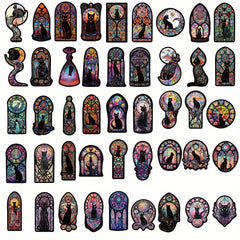 50pcs Dark Cat Stickers for Guitar Laptop Phone Waterproof Tarot Divination
