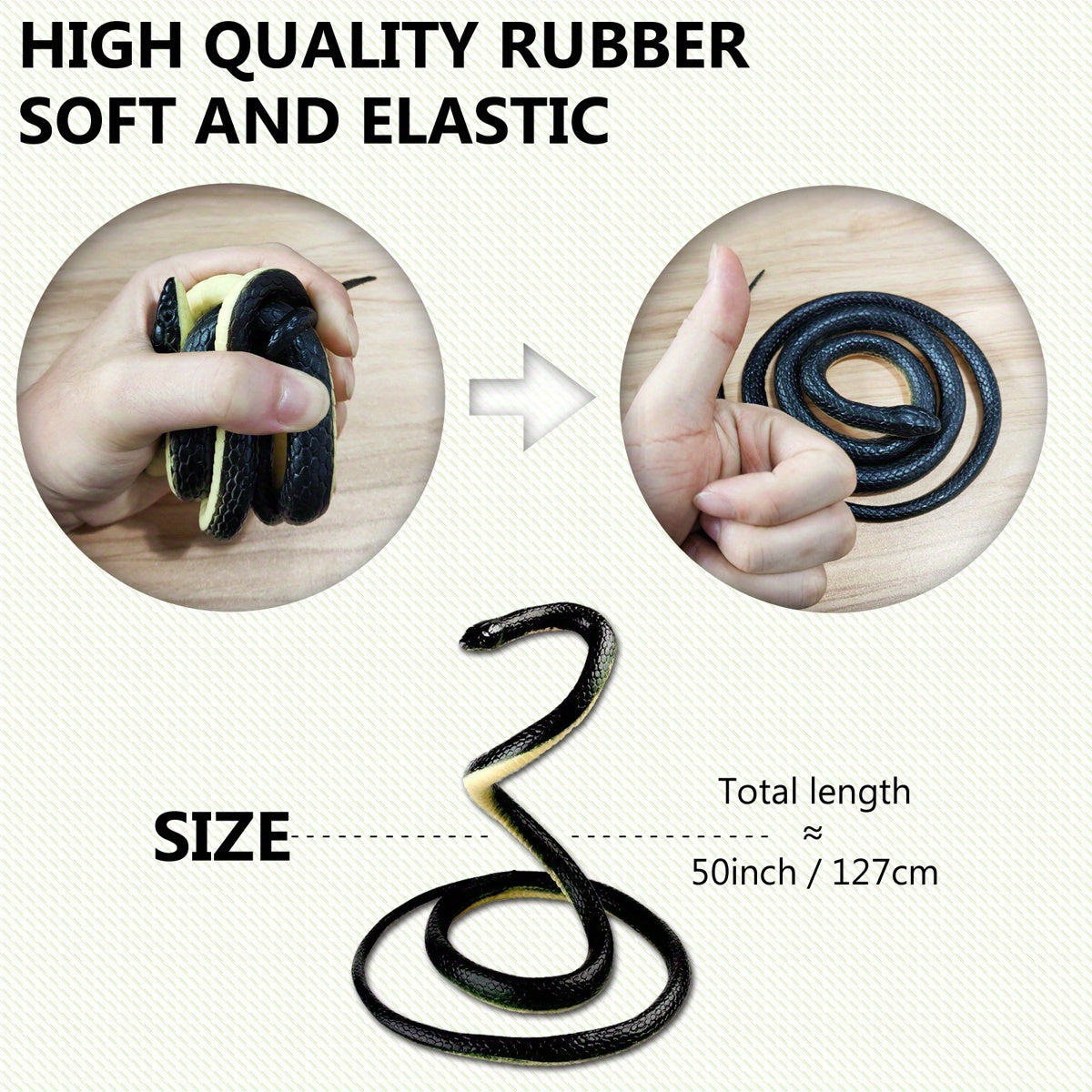 Rubber Snake Model 50 Inch Halloween Prank Toy