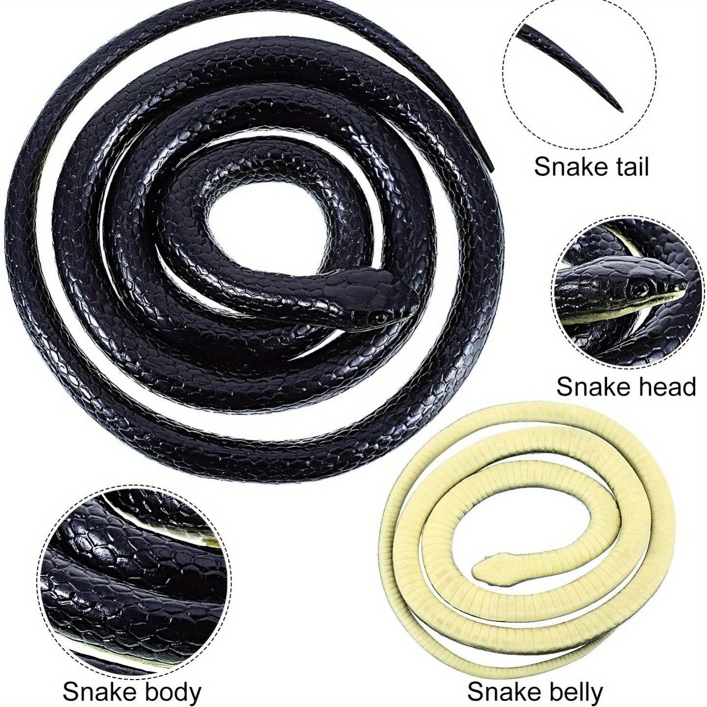 Rubber Snake Model 50 Inch Halloween Prank Toy