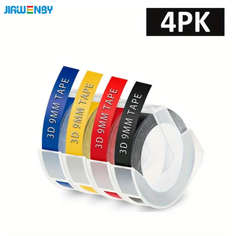4pcs Mini Portable Label Machine Embossing Hand Curtain Decorative Tape