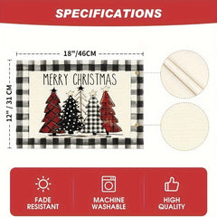 4pcs Red Snowman Let It Snow Winter Placemat Set