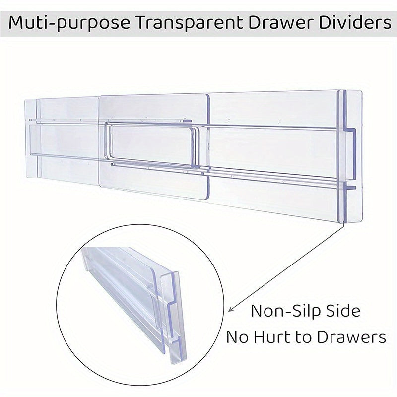 Adjustable Drawer Dividers Organizers Clear Plastic Separators