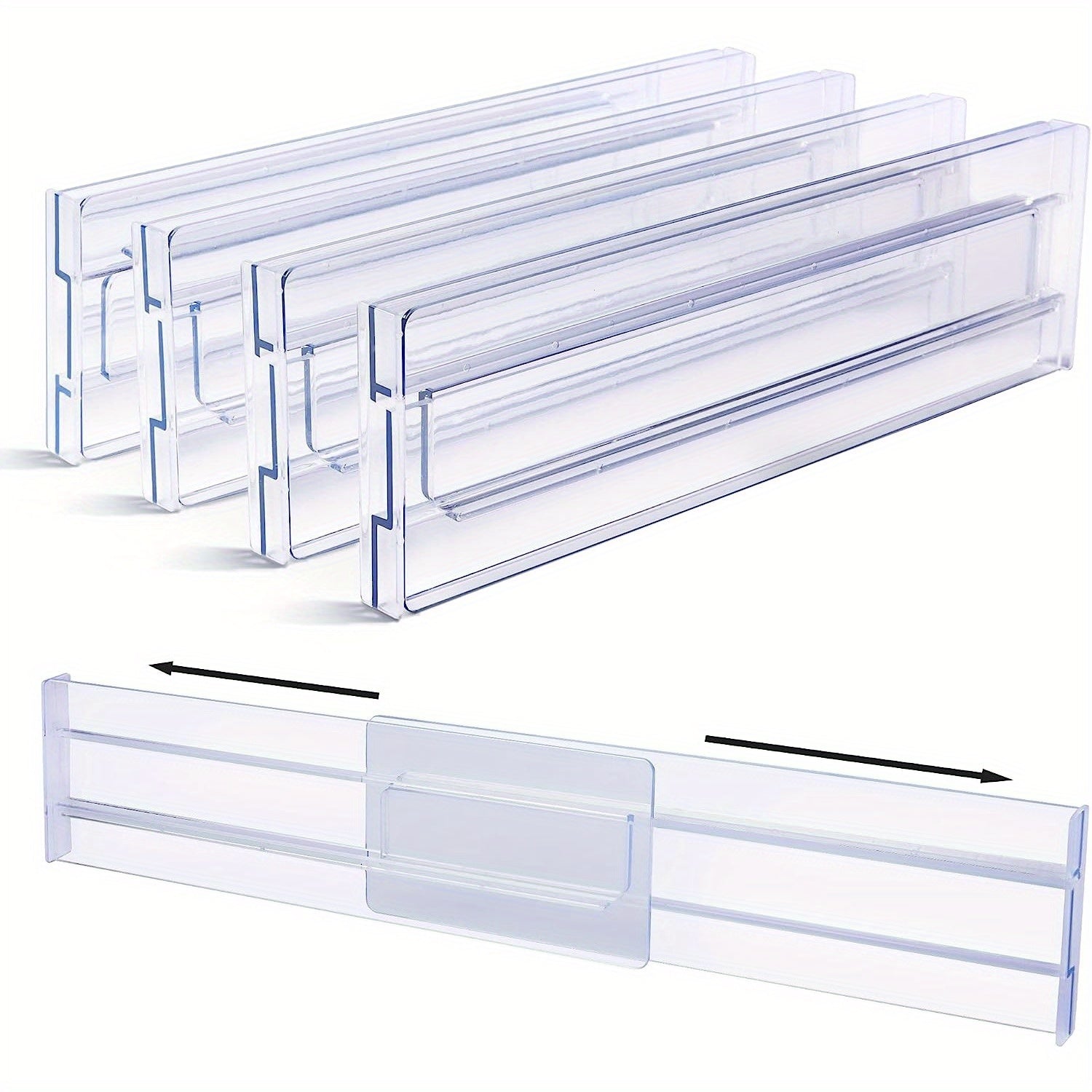 Adjustable Drawer Dividers Organizers Clear Plastic Separators