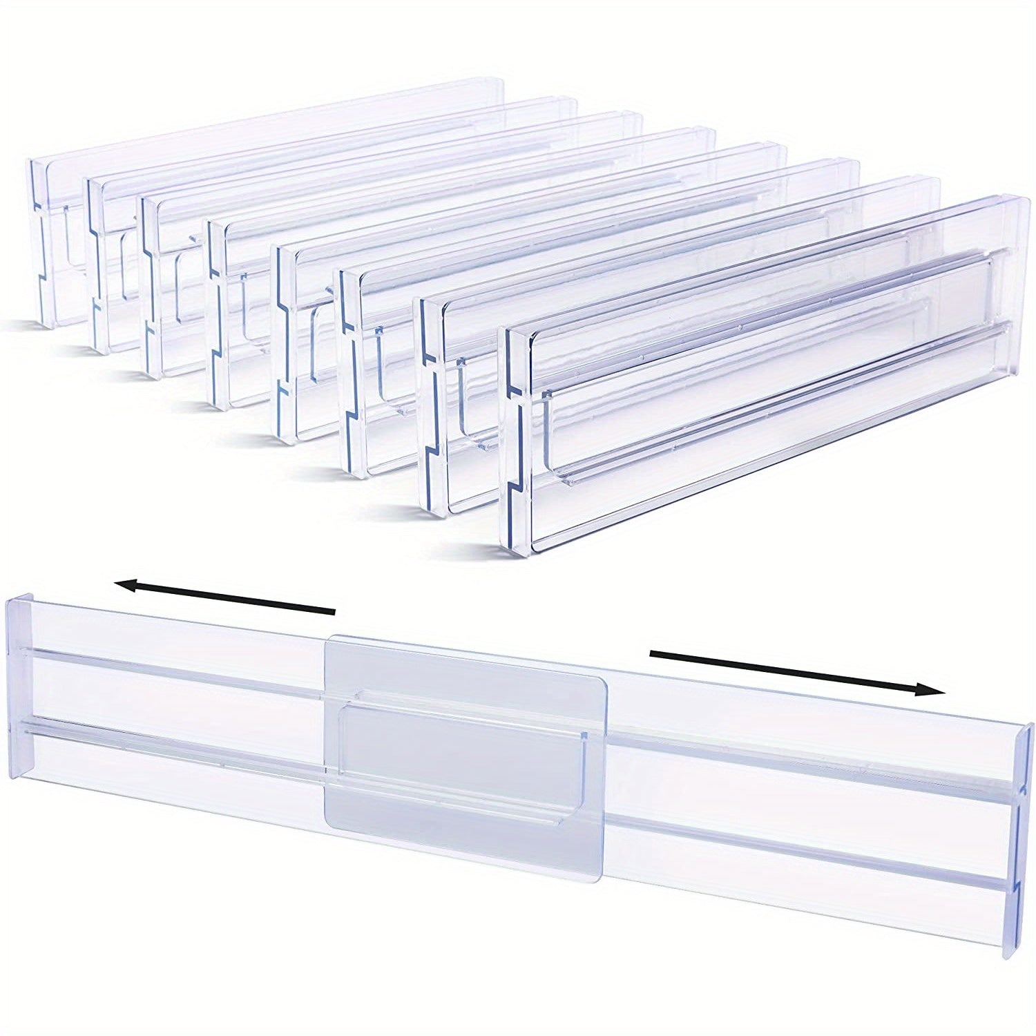 Adjustable Drawer Dividers Organizers Clear Plastic Separators
