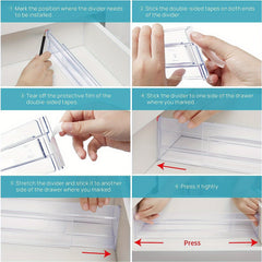 Adjustable Drawer Dividers Organizers Clear Plastic Separators