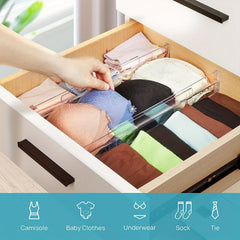 Adjustable Drawer Dividers Organizers Clear Plastic Separators