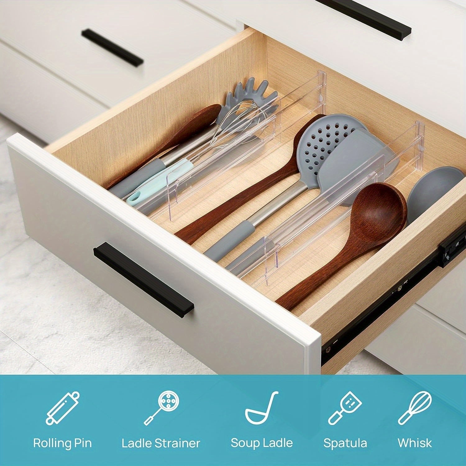 Adjustable Drawer Dividers Organizers Clear Plastic Separators