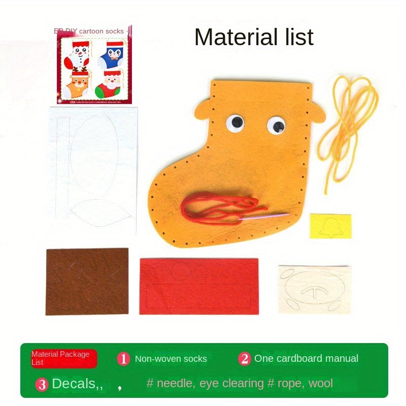 Christmas Socks DIY Non Woven Puzzle Toys Creative Decoration