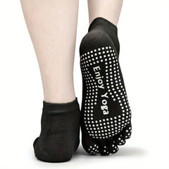 Women's Colorful Full Toe Grip Socks Non Slip Non Skid Gel Bottom