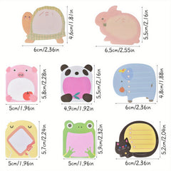 8 Animal Sticky Notes Set Self Stick Pads Cartoon Novelty