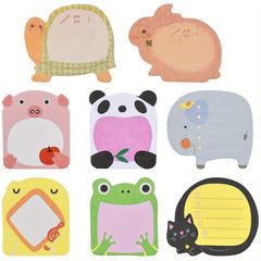 8 Animal Sticky Notes Set Self Stick Pads Cartoon Novelty