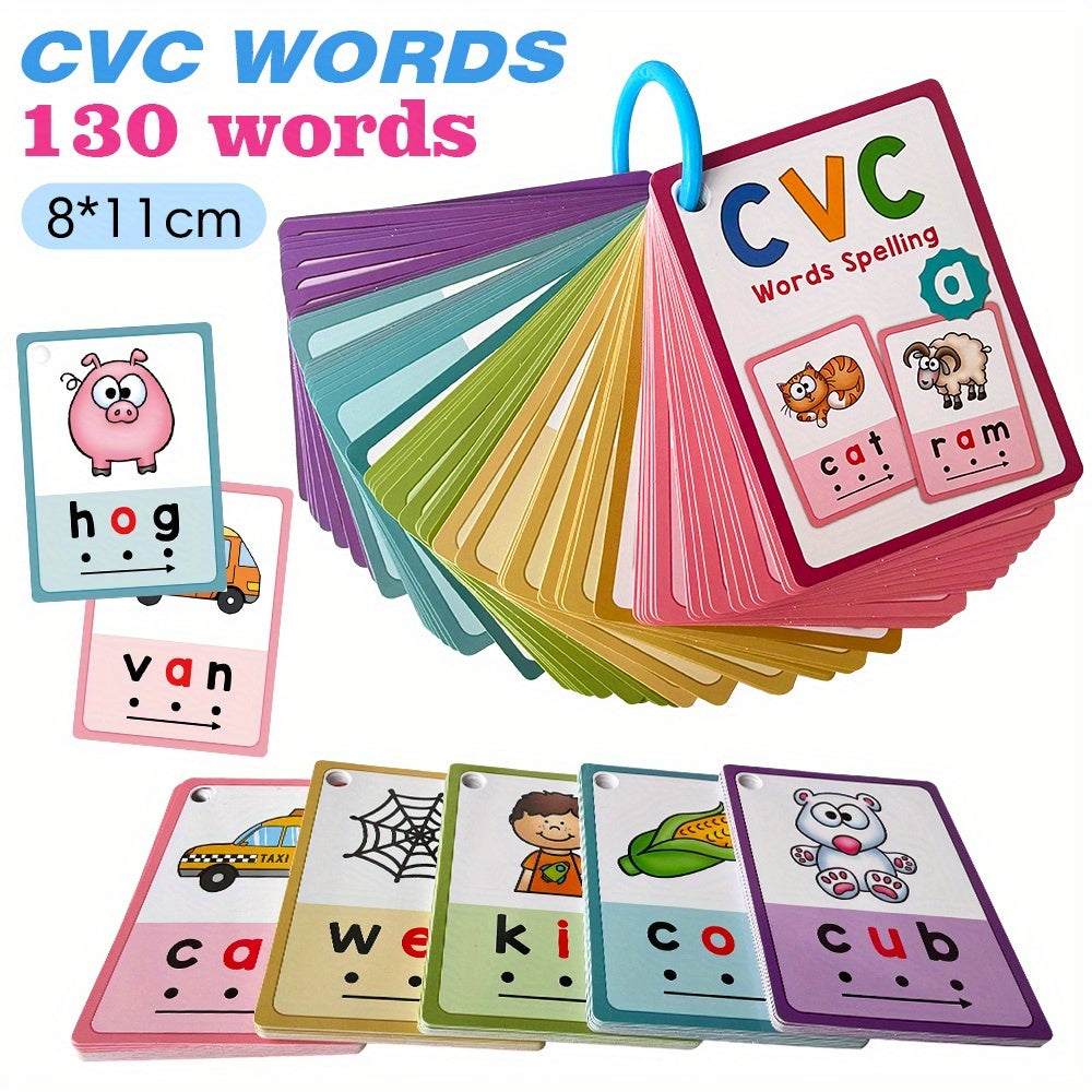 CVC Phonics Flashcards for Kids - Montessori Educational Sight Words Cards