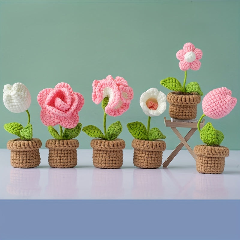 DIY Crochet Material Package Weaving Potted Plants Hanging Ornaments