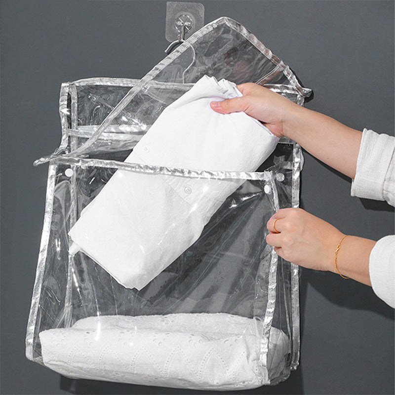 Plastic Hanging Clothes Bag Laundry Storage Waterproof Container