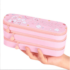 3-Layer Girl Heart Pencil Case Large Capacity Student Stationery