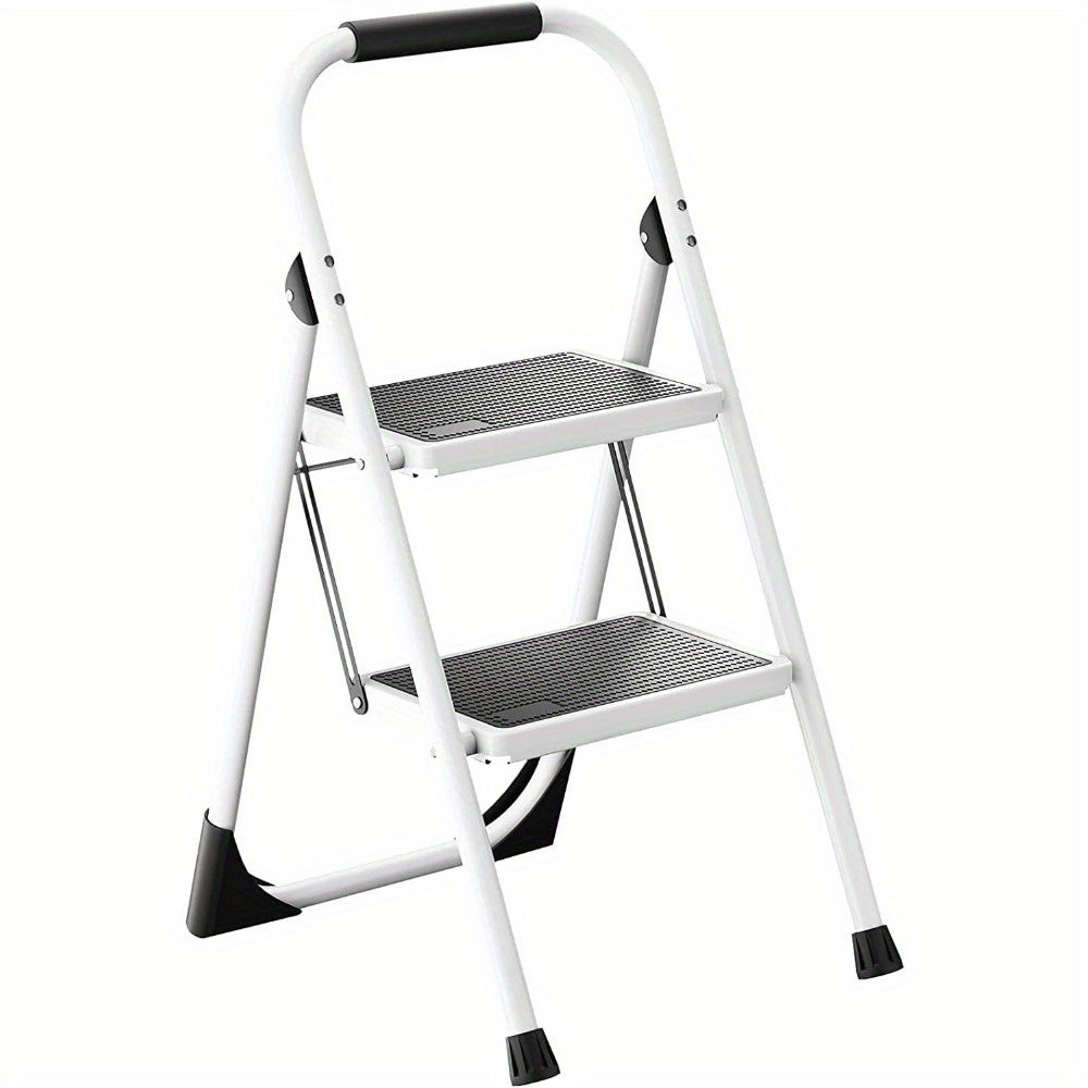 Steel 2 Step Folding Step Ladder Anti Slip Sturdy Handgrip Step Stool