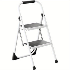 Steel 2 Step Folding Step Ladder Anti Slip Sturdy Handgrip Step Stool
