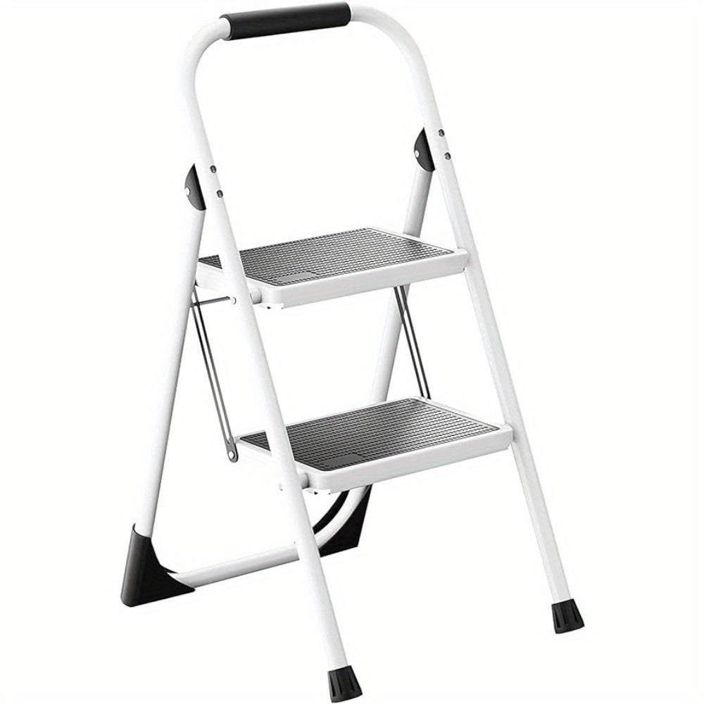 Steel 2 Step Folding Step Ladder Anti Slip Sturdy Handgrip Step Stool