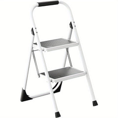 Steel 2 Step Folding Step Ladder Anti Slip Sturdy Handgrip Step Stool