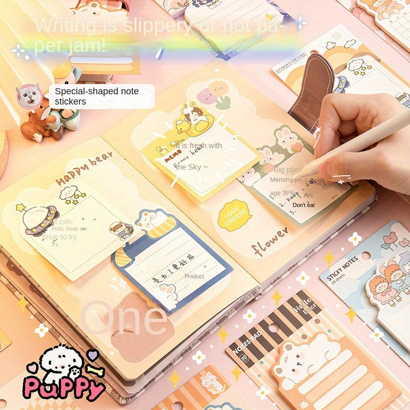 4PCS Cartoon Girl Sticky Note Book Fun Creative Message Note