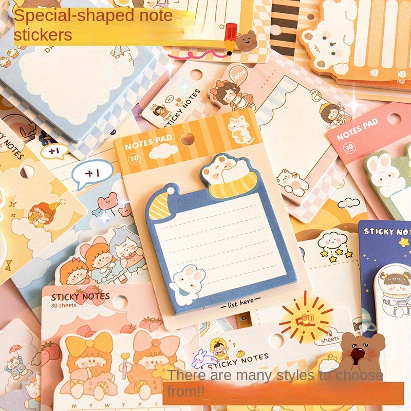 4PCS Cartoon Girl Sticky Note Book Fun Creative Message Note
