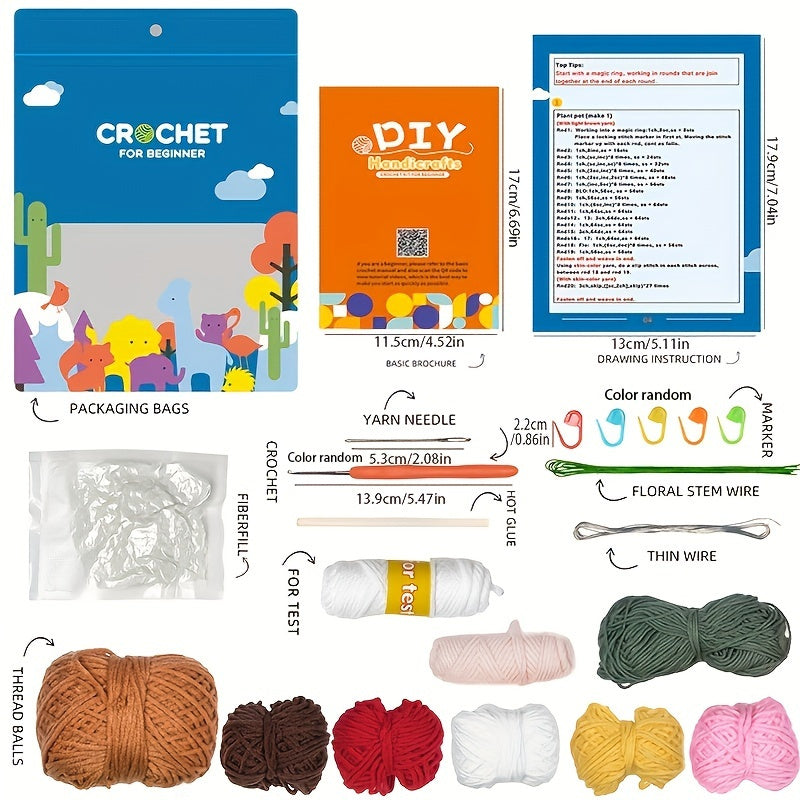 Arrival DIY Crochet Material Pack Wool Thread Flower Ornament Accessories