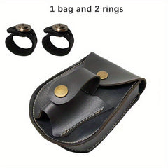 Leather Slingshot Bag with Magnet Ring and Pouch
