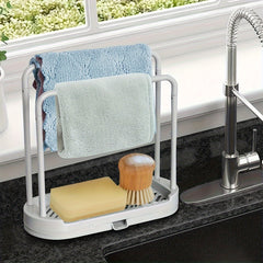 Kitchen Sponge Holder Sink Rack Tray Organizer Stand No Rags or Sponges