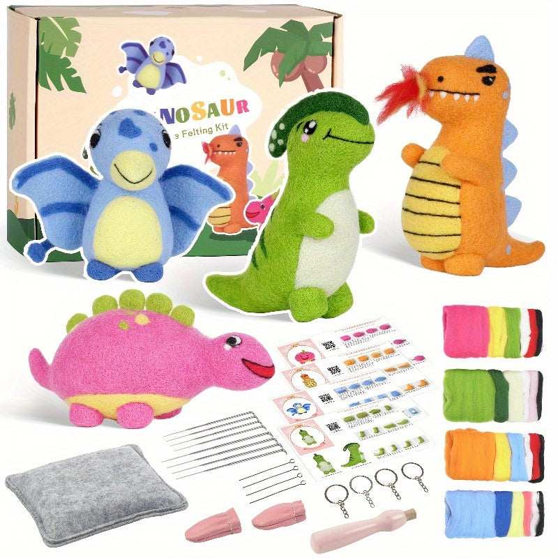 Wool Needle Felting Kit Dinosaur DIY Craft Starter Set