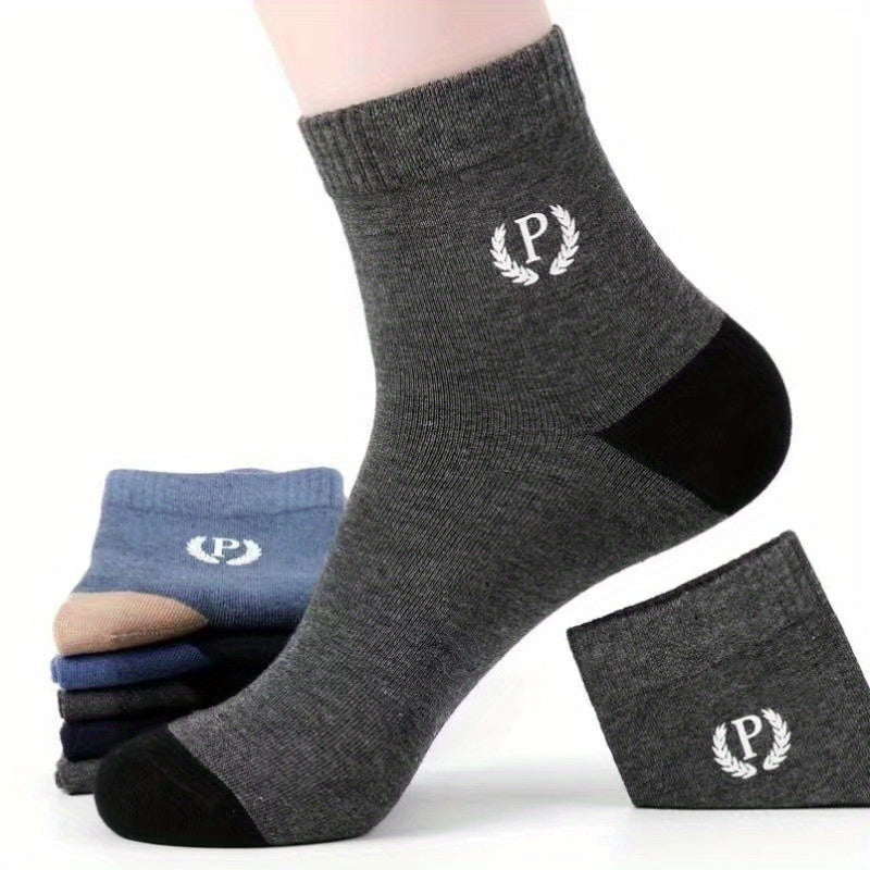 Men's Mid Calf Socks Letter P Sports Socks