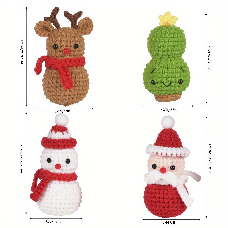 Christmas Crochet Material Package Snowman DIY Ornaments