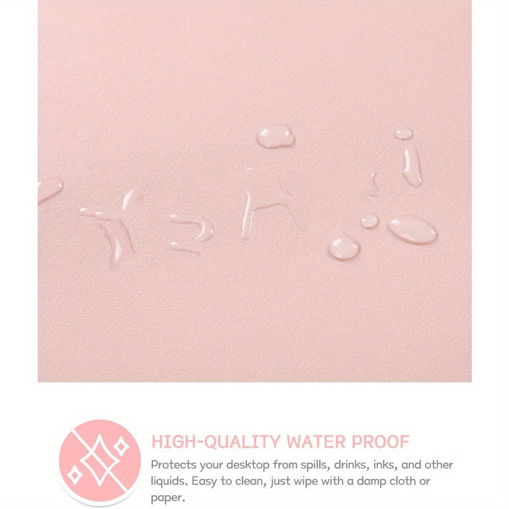 Pink Waterproof PVC Desk Mat Mouse Pad