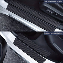 5pcs Carbon Fiber Vinyl Wrap Stickers: Car Door Sill Protectors