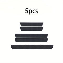 5pcs Carbon Fiber Vinyl Wrap Stickers: Car Door Sill Protectors