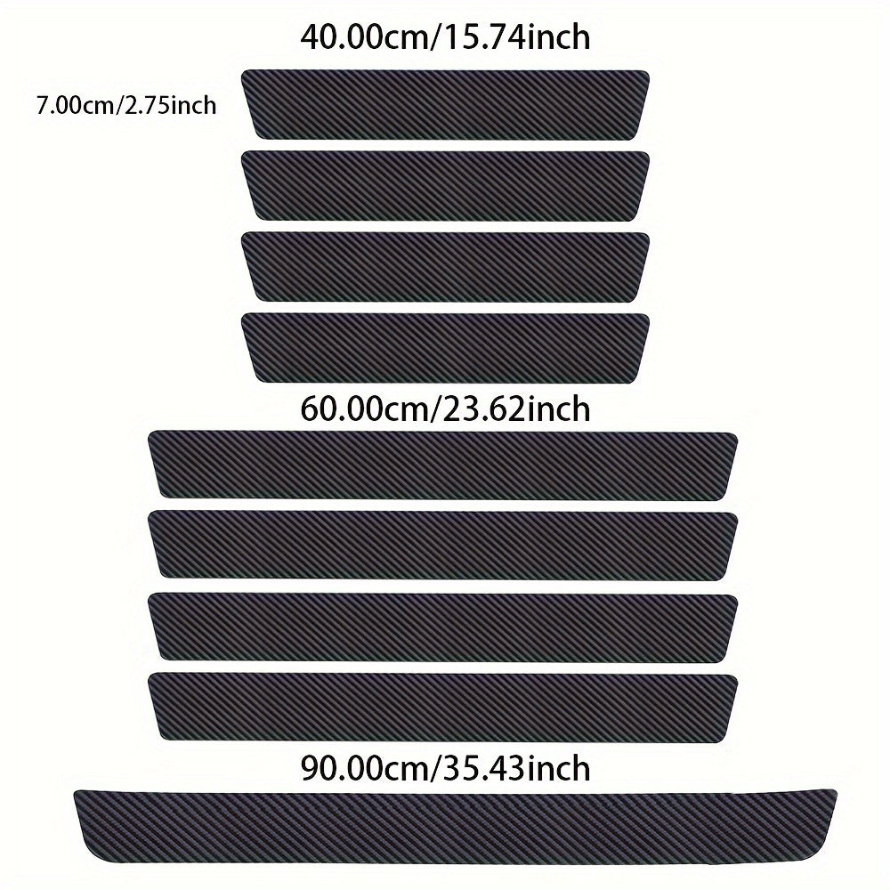 5pcs Carbon Fiber Vinyl Wrap Stickers: Car Door Sill Protectors