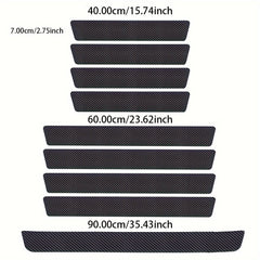 5pcs Carbon Fiber Vinyl Wrap Stickers: Car Door Sill Protectors