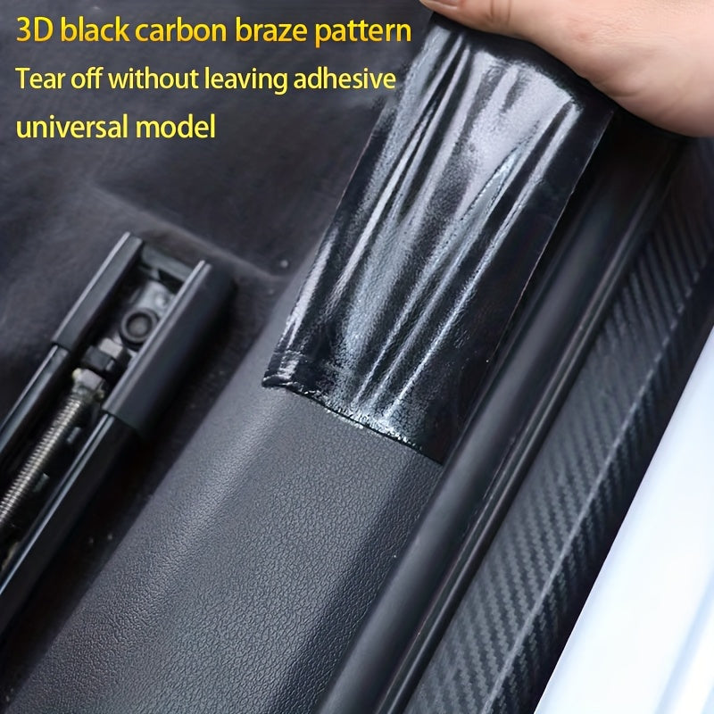 5pcs Carbon Fiber Vinyl Wrap Stickers: Car Door Sill Protectors