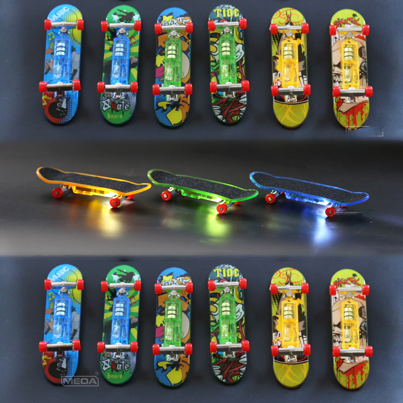 LED Light Mini Alloy Fingerboard Professional Finger SkateBoard
