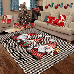 Plaid Christmas Gnome Floor Mat