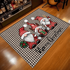 Plaid Christmas Gnome Floor Mat