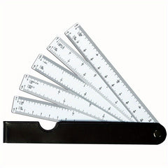 Fan Shape Scale Ruler Multifunctional 5 Blades 5 Sizes Foldable Rulers