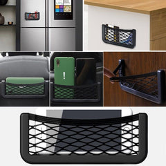 2pcs Universal Mesh Cargo Net Car Storage Net Wall Sticker Organizer Pouch Bag