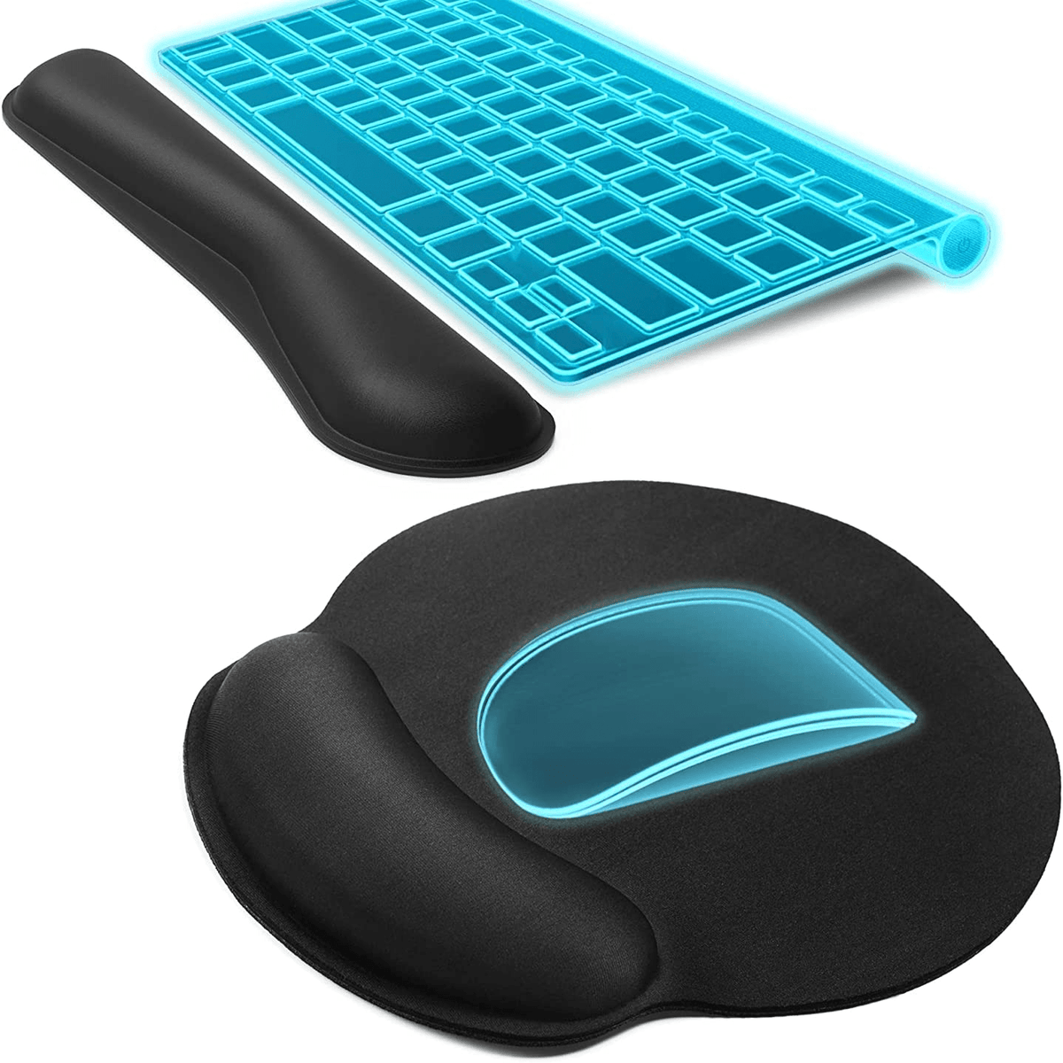 Ergonomic Mouse Pad With Wrist Support and Keyboard Wrist Rest Set