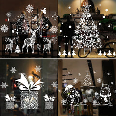 Large Christmas Window Stickers Snowflake Elk Tree Sticker Merry Christmas Decor