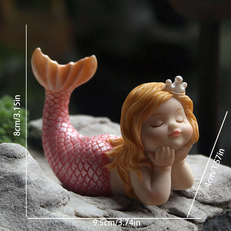 Mermaid Resin Ornaments Birthday Home Decoration Fish Tank Baking Cakes