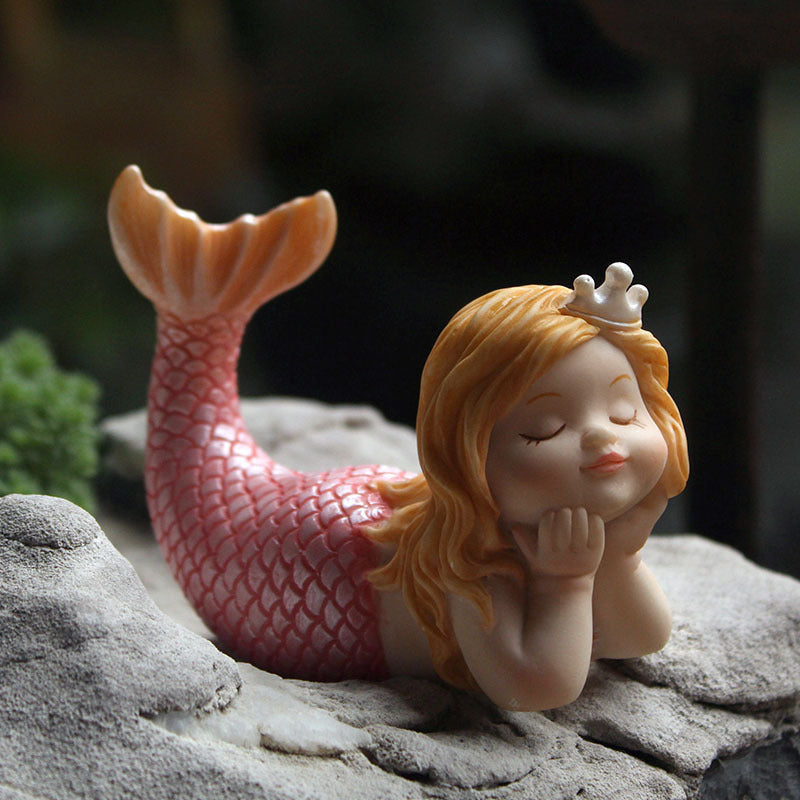 Mermaid Resin Ornaments Birthday Home Decoration Fish Tank Baking Cakes