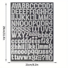Alphanumeric Stickers A4 Golden Onion Powder Silvery DIY