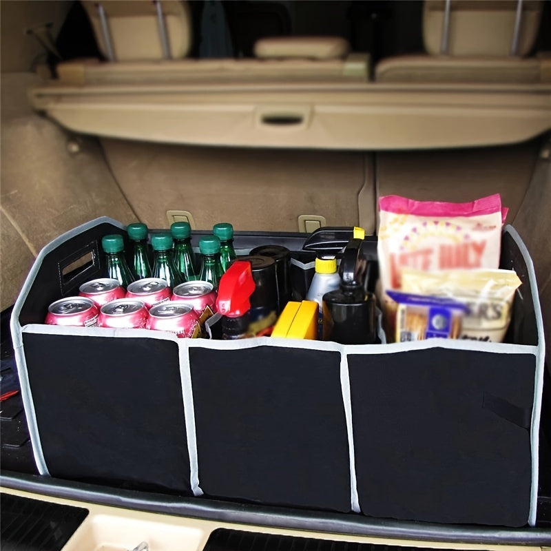 Car Trunk Cargo Storage Bag Foldable Organizer 3 Compartments Portable