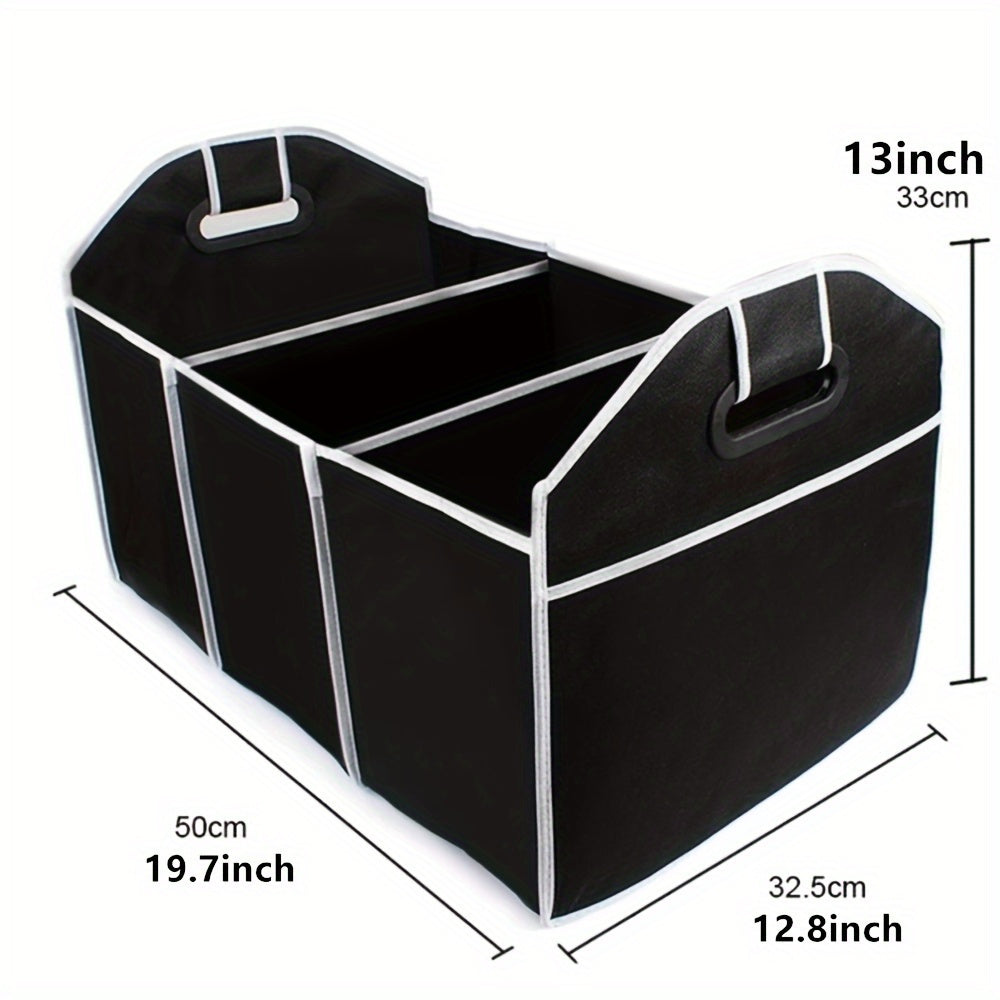 Car Trunk Cargo Storage Bag Foldable Organizer 3 Compartments Portable