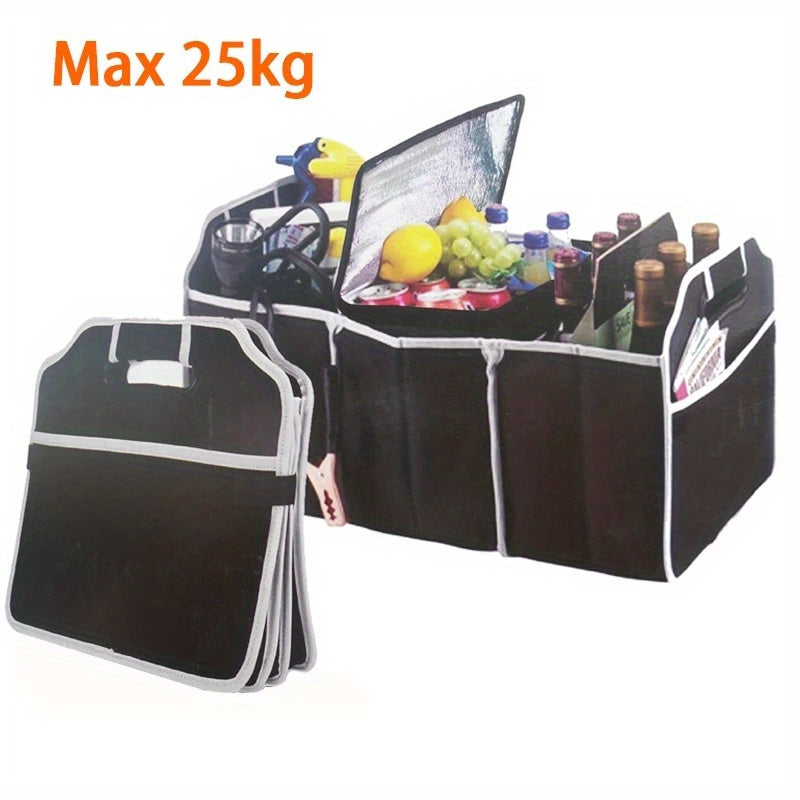 Car Trunk Cargo Storage Bag Foldable Organizer 3 Compartments Portable